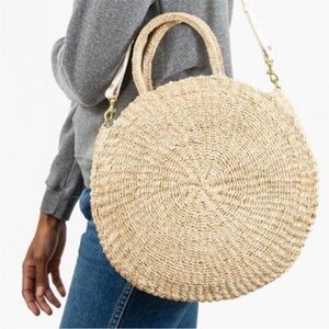 Clare V Straw Tote with Shoulder Strap